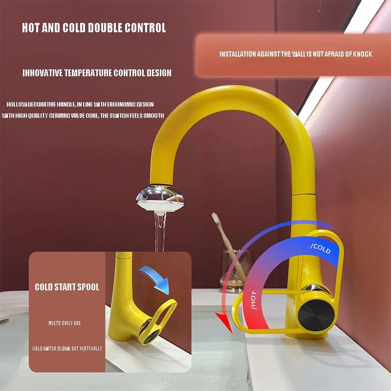 

New Fashionable Household Dual-Function Basin Pull-Out Hot And Cold Water Faucet