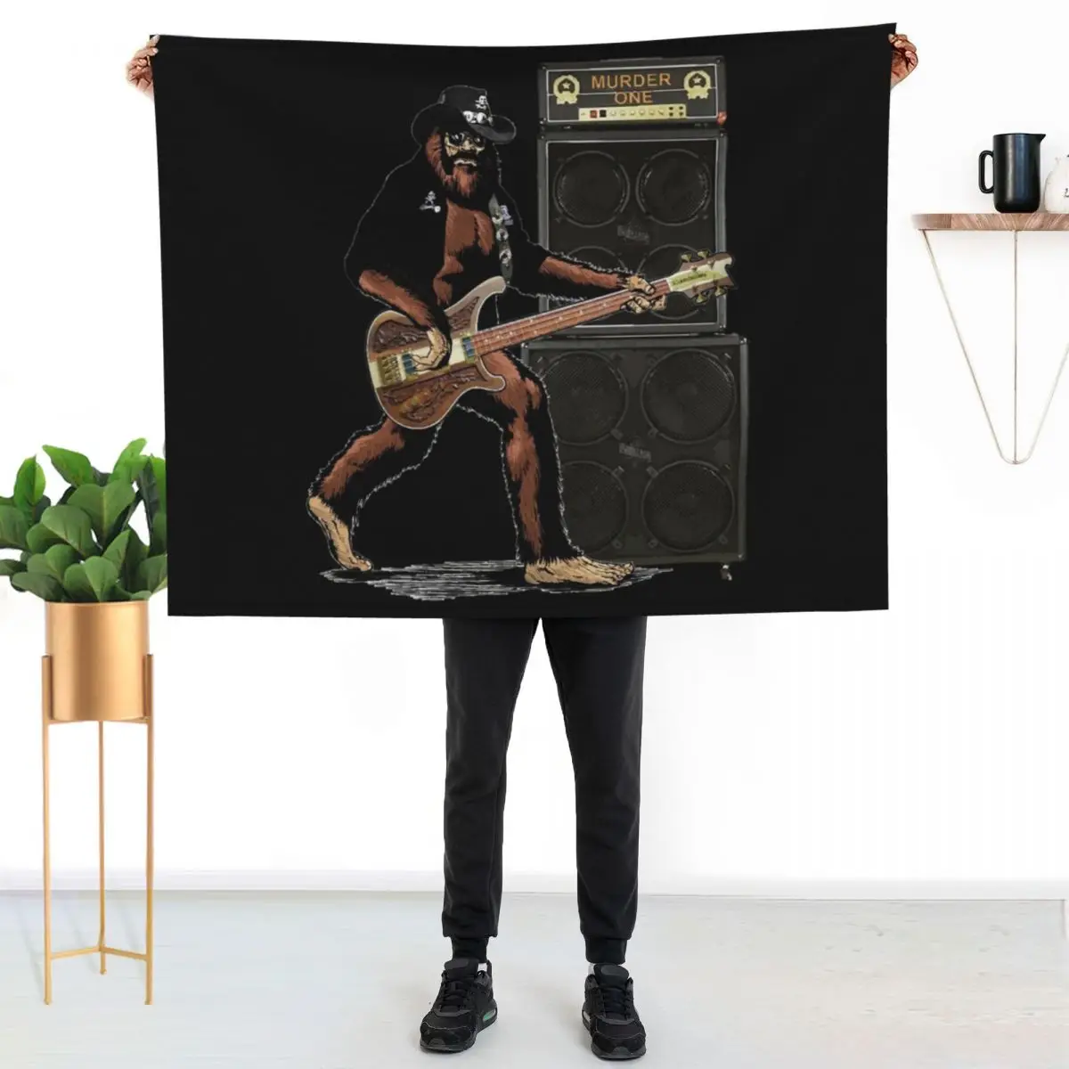 Bigfoot Heavy Metal Bass Guitar Rocks! Throw Blanket decorative wednesday Blankets For Sofas Warm cosplay anime Blankets