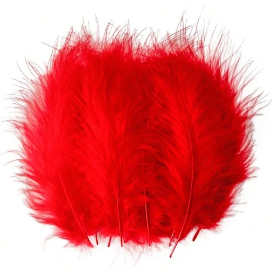 

Red Fluffy Turkey Marabou Feather 10-17cm for Crafts DIY Dream Catcher Fringe Trim Carnival Valentine Wedding Decor