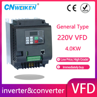 4KW 220V 16A Single Phase Input 3 Phase Output PWM Frequency Converter Drive Inverter CNC Motor Speed 5HP VFD VSD New 2024