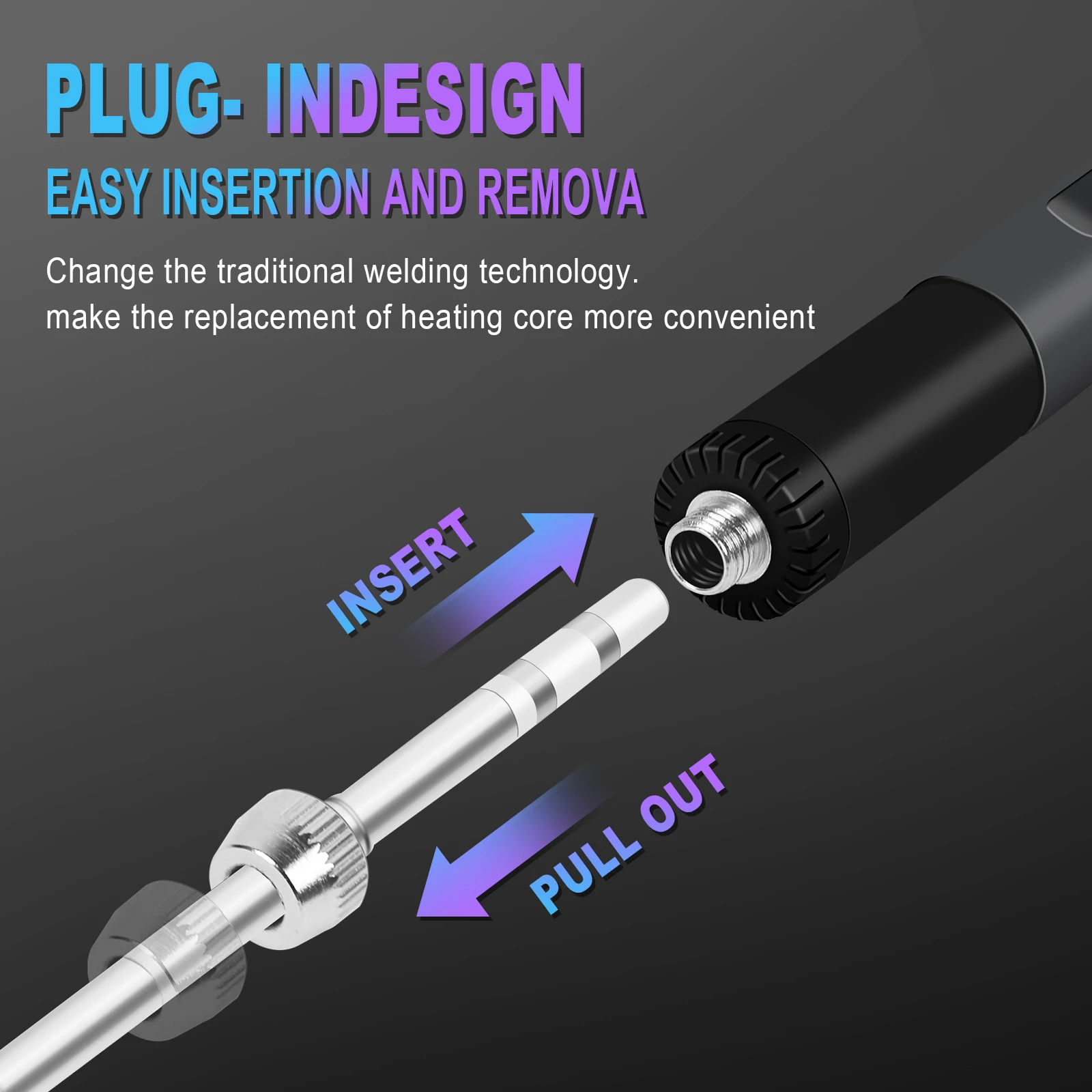 NEWACALOX LCD سبيكة لحام عدة 65 واط نوع-C سريع الحرارة لحام القلم قابل للتعديل درجة الحرارة 180-500 ℃ /356-932 ℉ أدوات لحام #5