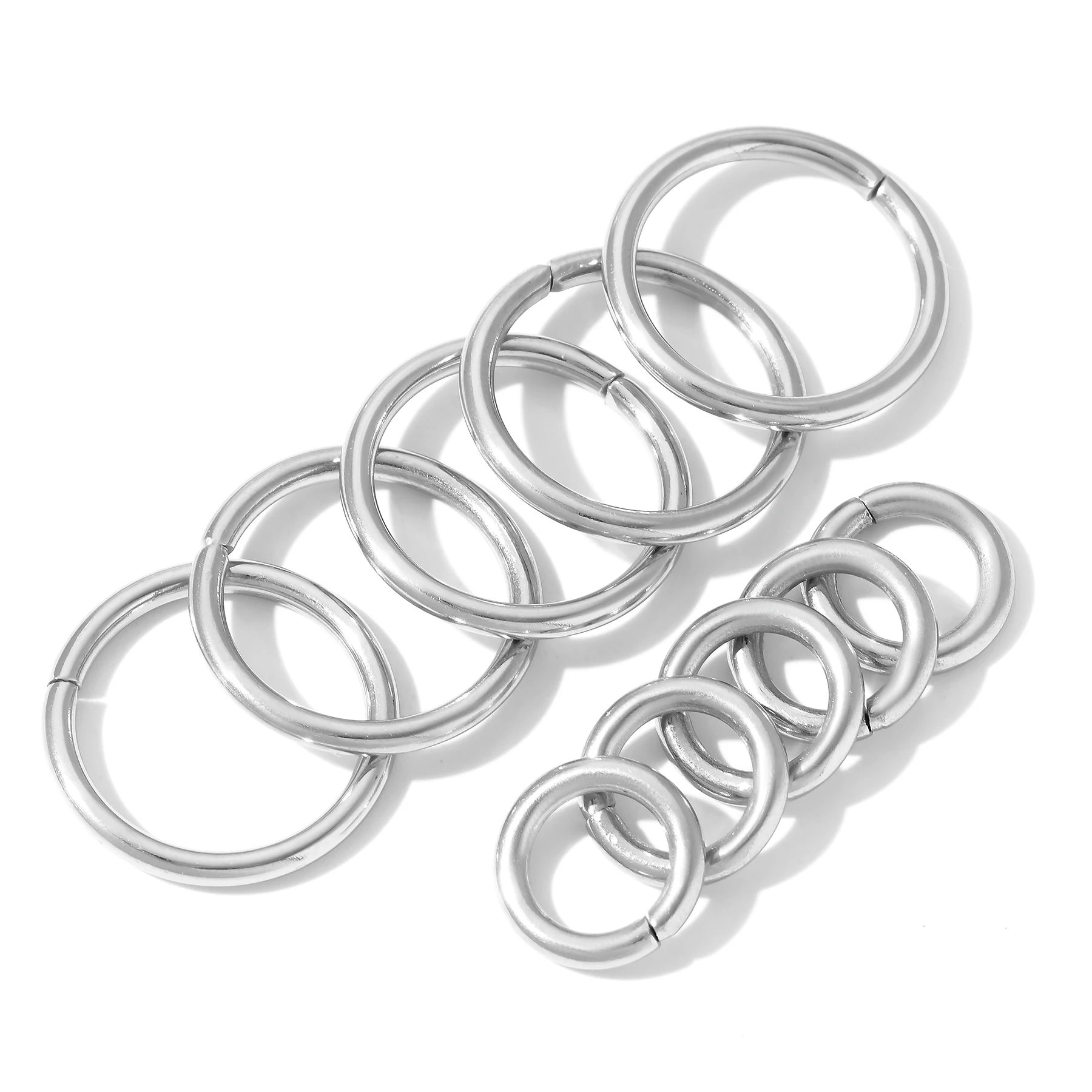 50 Stück Edelstahl-Ösen, offene Ringform, Durchmesser 12 mm/20 mm, Verbindungselemente für die Herstellung von Schmuck im DIY-Stil. – Detail 3