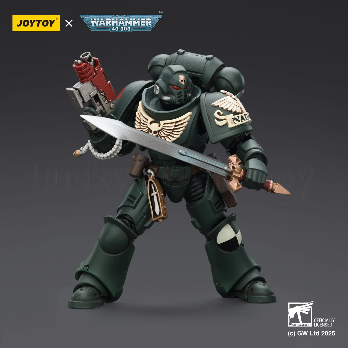 【متوفر】JOYTOY 1/18 مجسم شخصية Warhammer 40K Dark Angels Intercessors Brother Nadael مجموعة ألعاب مجسمة