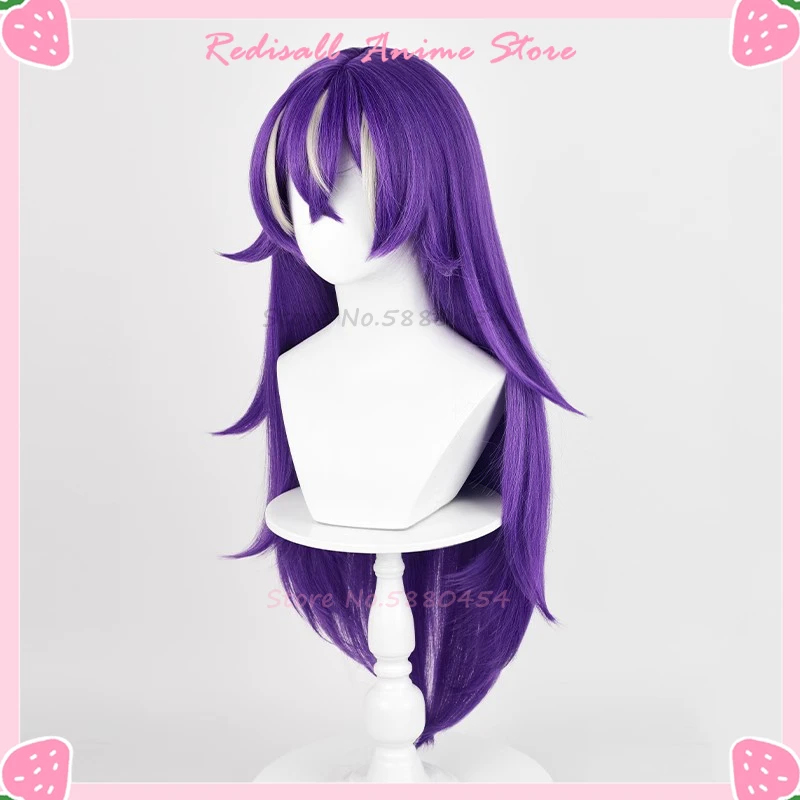 Chevreuse-Peruca Cosplay Roxa Longa e Reta, Resistente ao Calor, Cabelo Sintético, Couro cabeludo, Game Headwear, 85cm