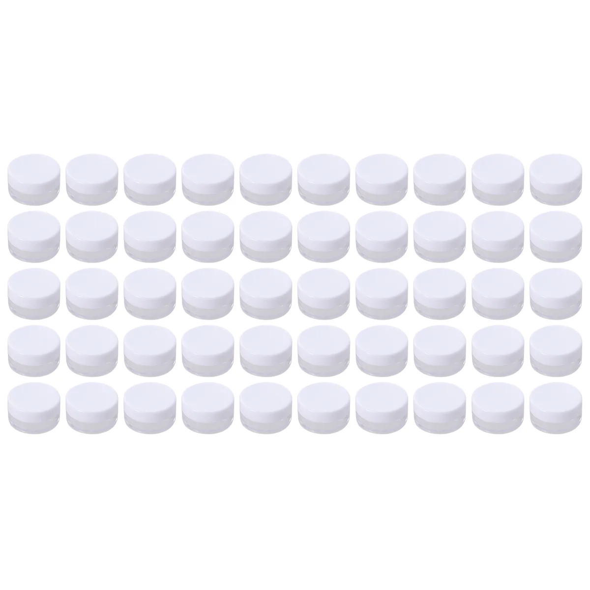 50pcs Cream Bottles Beautiful Round Shape Screw Cap Sealed Solid Durable Travel Eyeshadow Balm Powder Container Set Lightweight