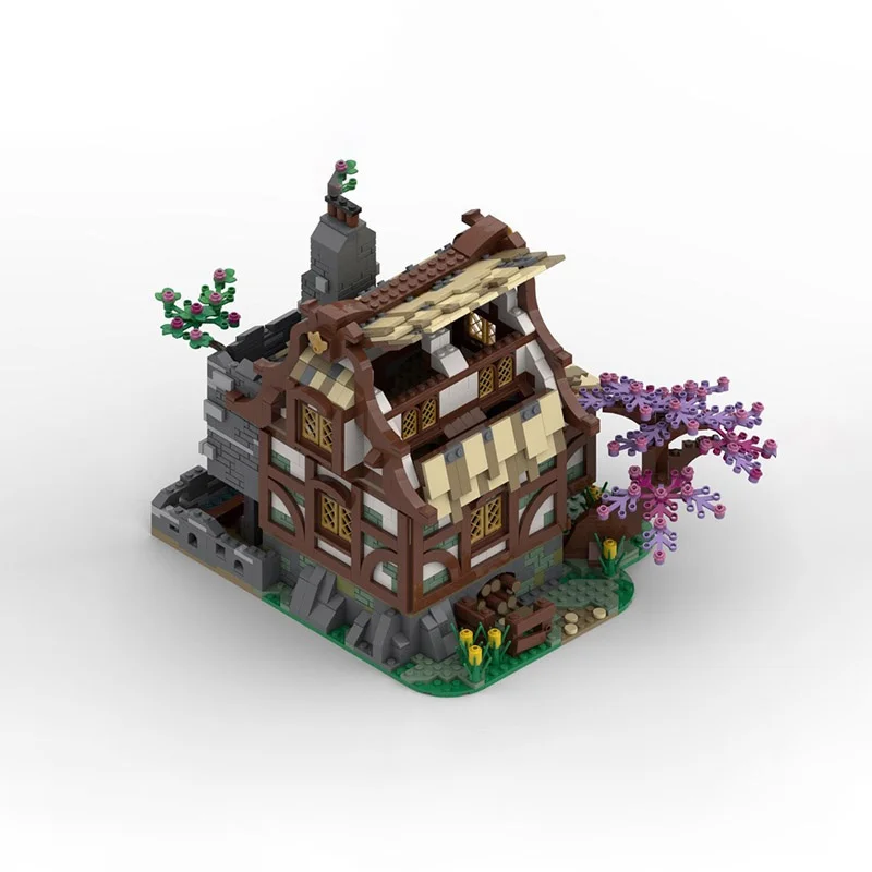 1799개 MOC 중세 농가 성 모델 블록 장난감 건축 크리스마스 선물 조립 DIY 창의적 아이디어 브릭