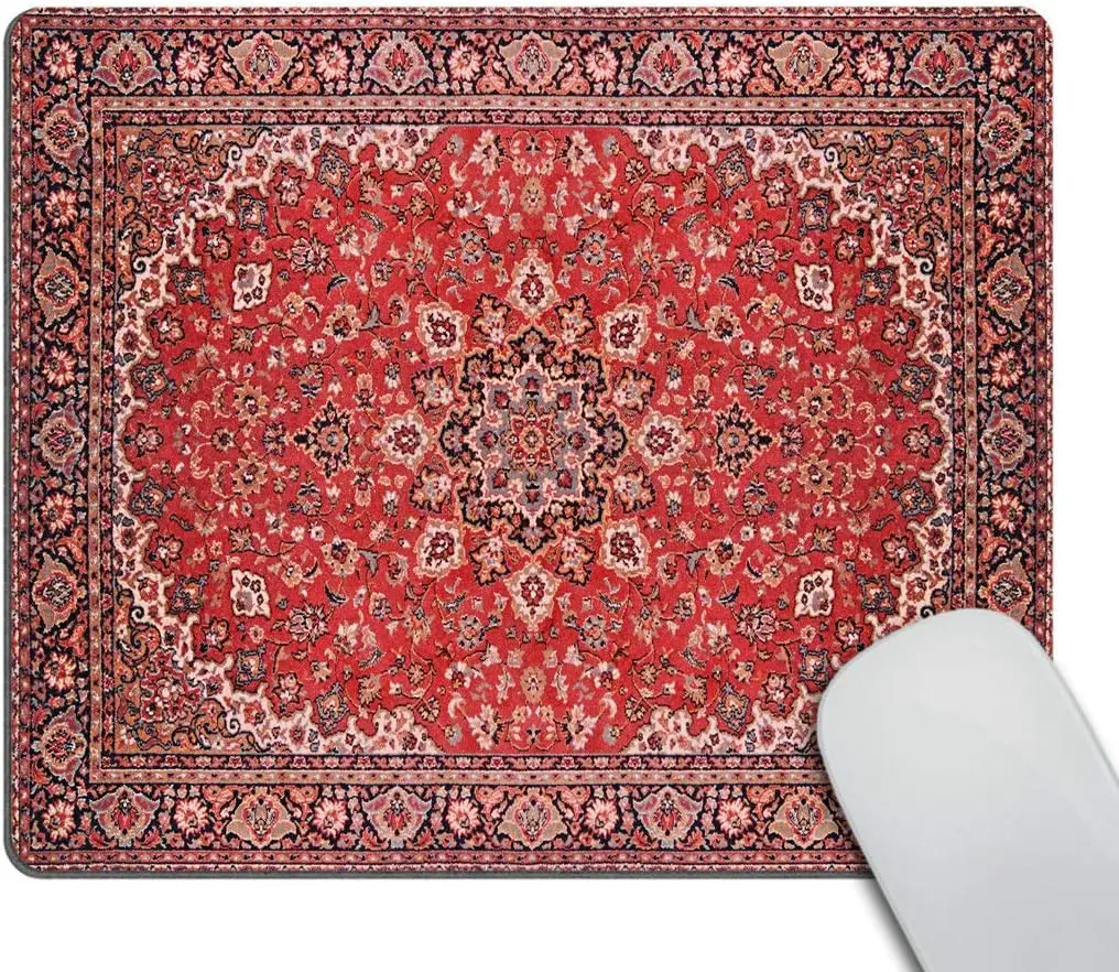 Small Mouse Pad Vintage Oriental Persian Floral Rug Rubber Mice Pads Rectangular Office Decoration Carpet Computer Accessories