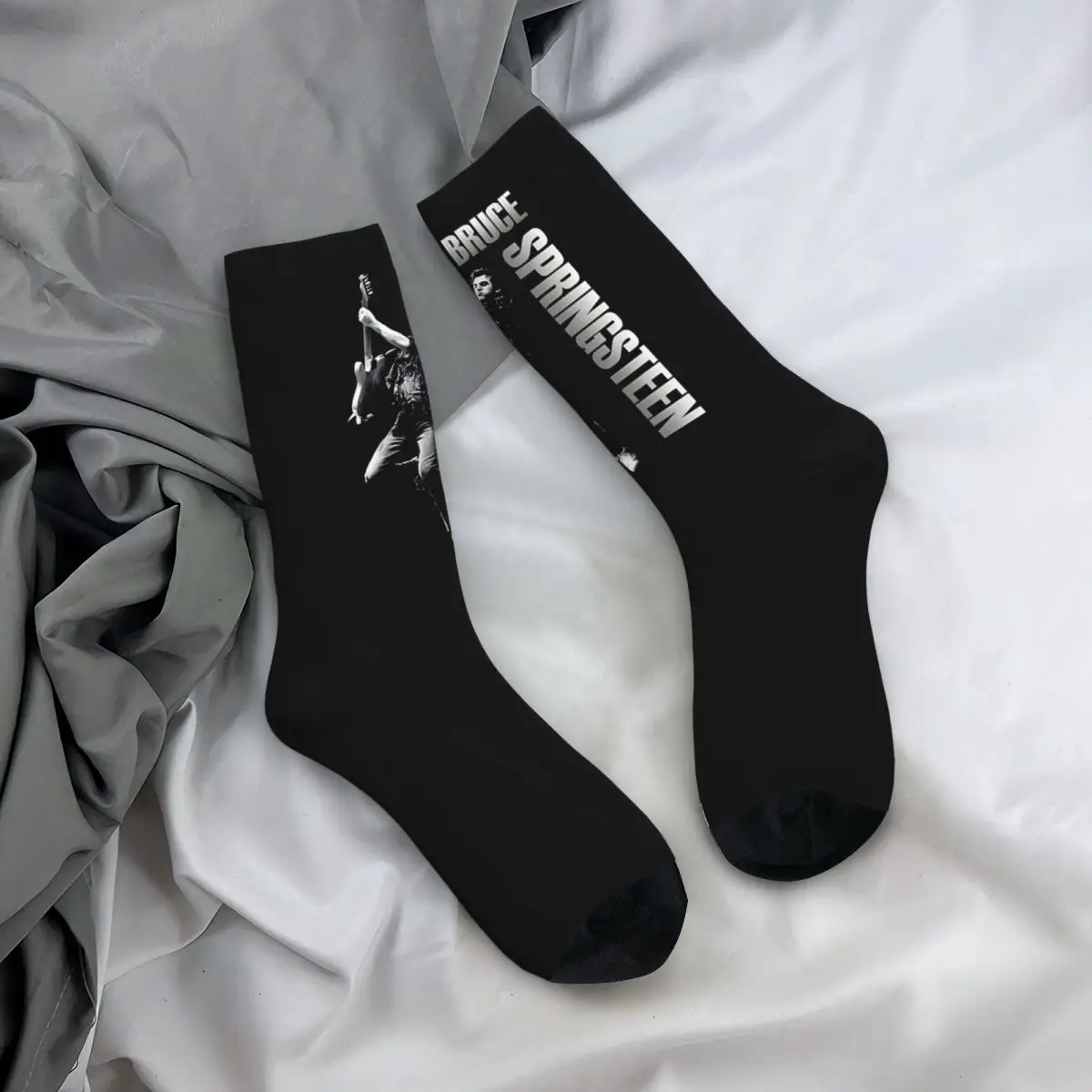 Gitarren socke für Männer Hip Hop Vintage Bruce Springsteen Happy Quality Muster gedruckt Jungen Crew Socke Neuheit Geschenk