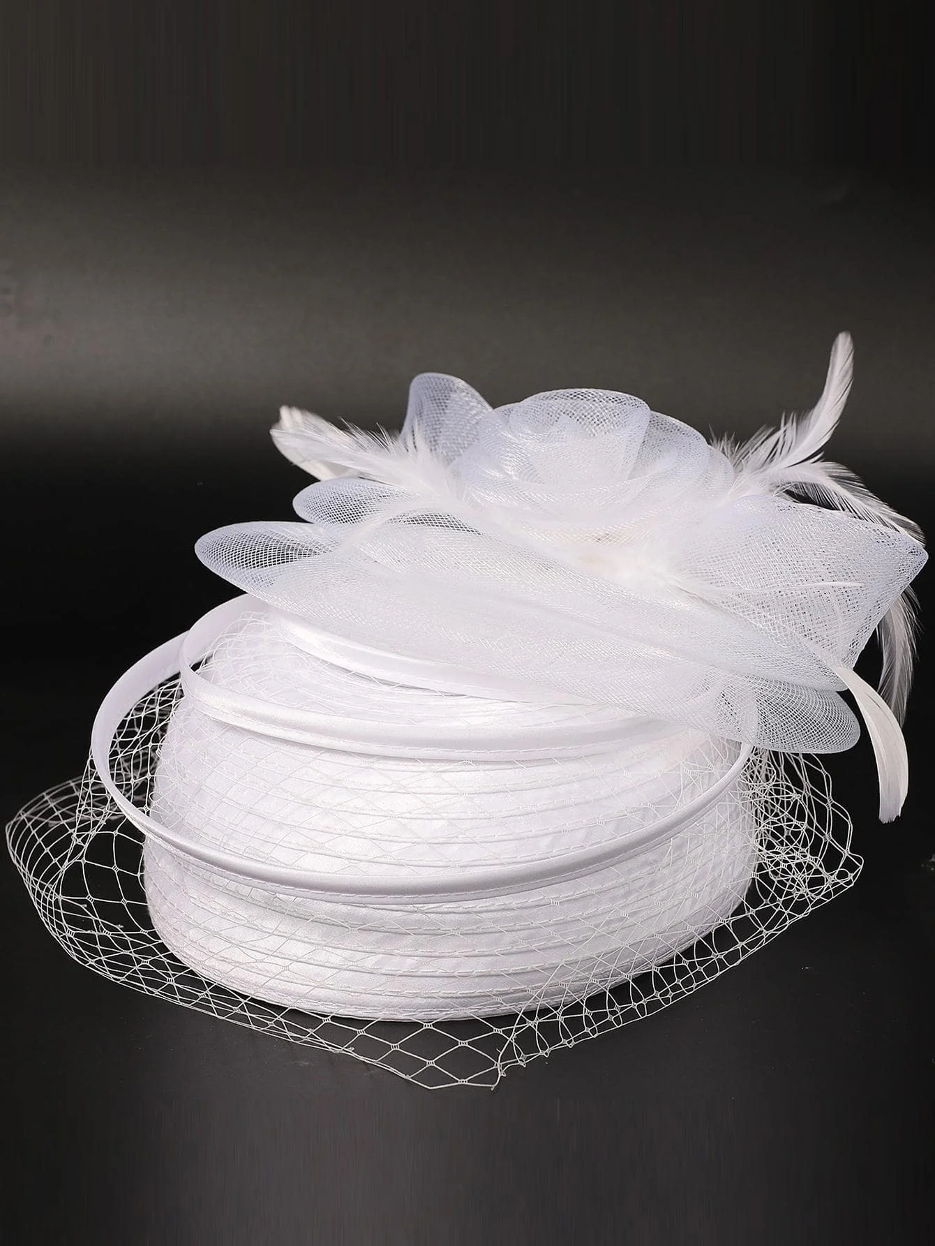 Wedding Bridal Hats Fascinators For Woman Lady With Feather Veil Cocktail Tea Party Dress Elegant Kentucky Derby Cap Church Hat