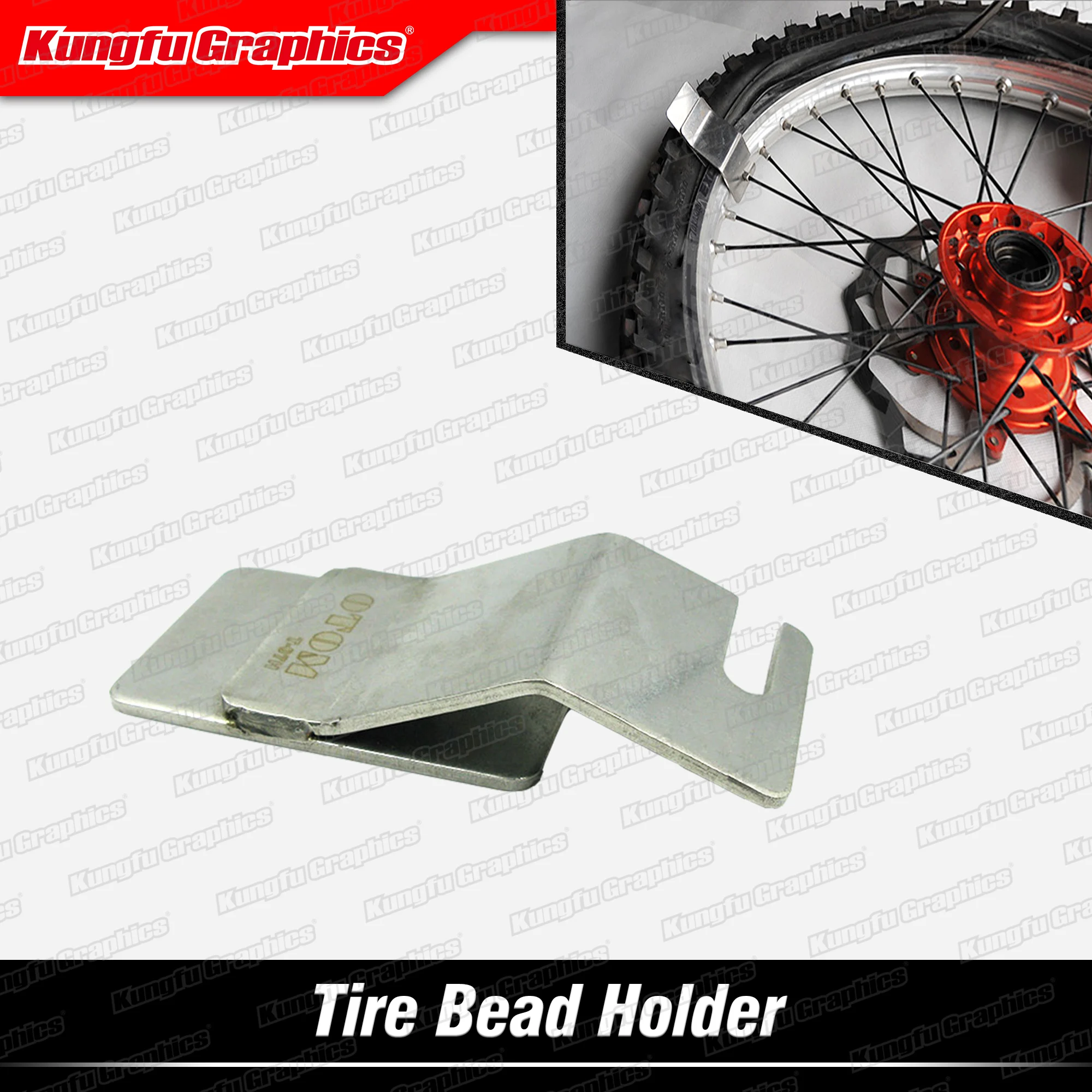 

JY Racing Stainless Steel Motorcycle Tire Bead Holder Hook Tool Car ATV Scooter Bicycle Tyre Repair Kit
