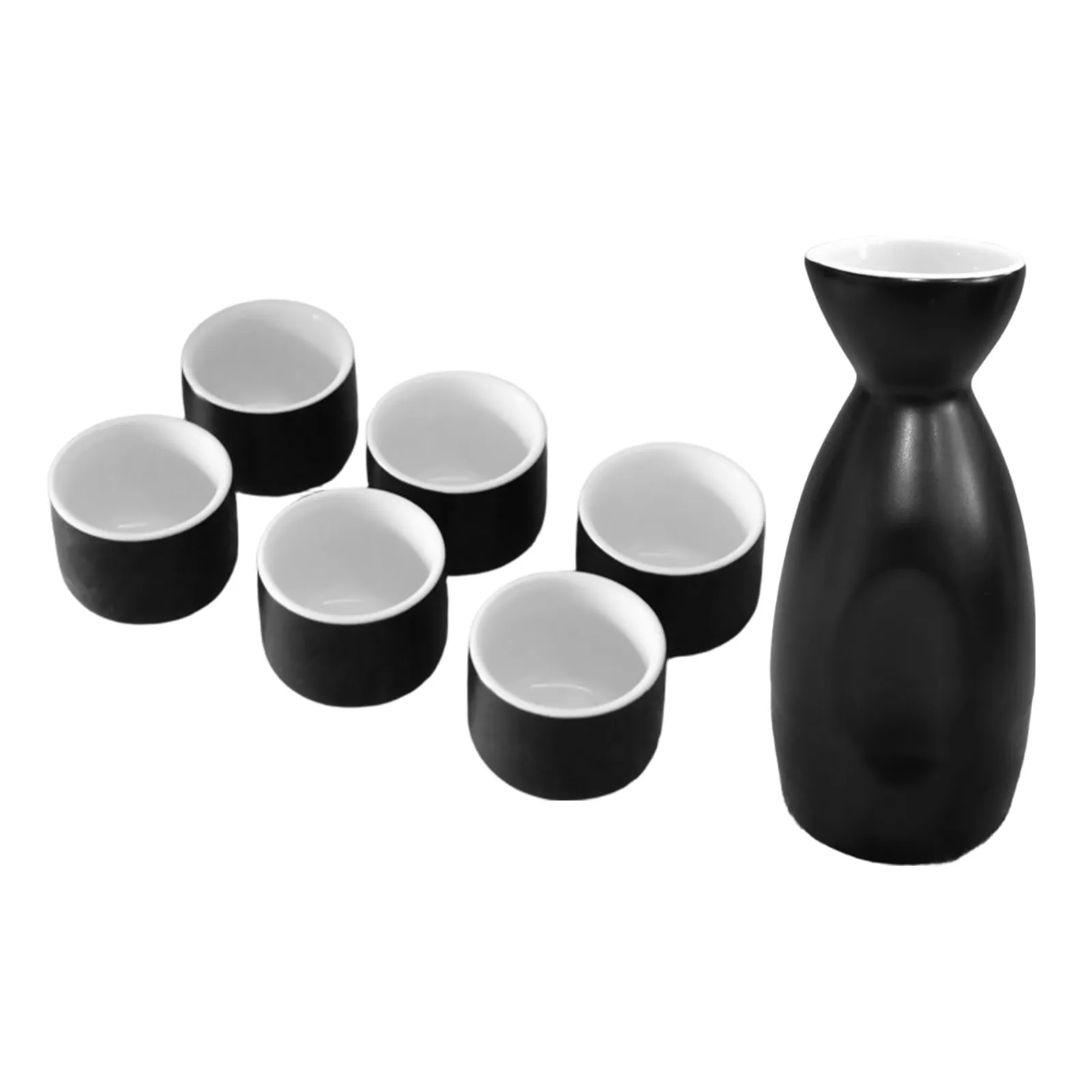 1Set Traditional Japanese Sake Set Porcelain Hot Saki Carafe and Cups Elegant Heat Retaining Ceramic Sake Drinking Set for Home