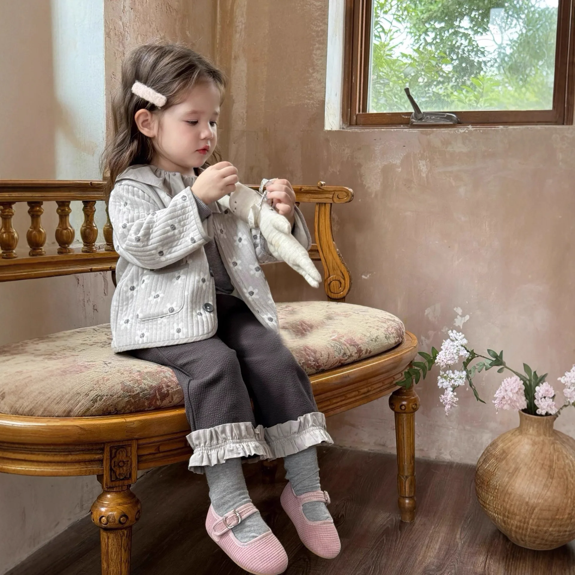 2025 New Fashion Girls Flower Jackets Kids Autumn Clothes Children's Cardigans Baby Casual Fashion Tops Boutique Clothing