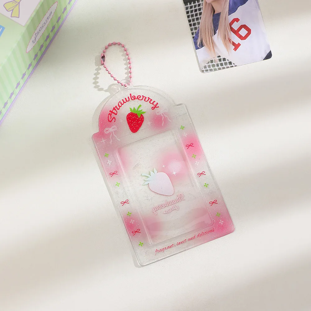 Japan and South Korea Transparent Card Set Girl Three Inch Polaroid Card Display Pendant Certificate Keychain Card Bag