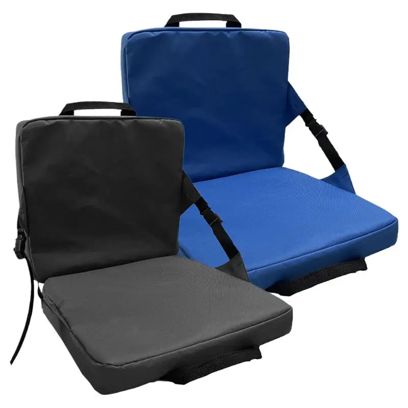 

Portable Pads Foldable Chair with Backrest 600D Oxford fabric Soft Sponge Cushion Back Chair for Stadium Outdoor Camping Beach