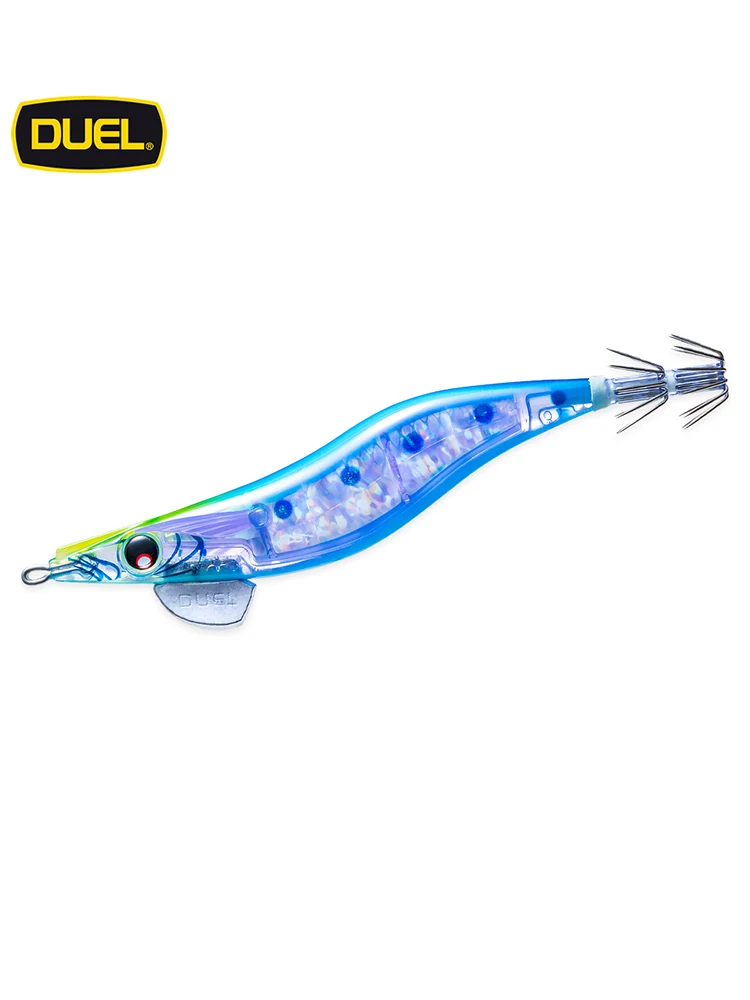 DUEL  LQ DARTER Wooden Shrimp Squid Egi Jig Lure Luminous Boat Fishing Shore Cuttlefish Luya Bait Blow Hook