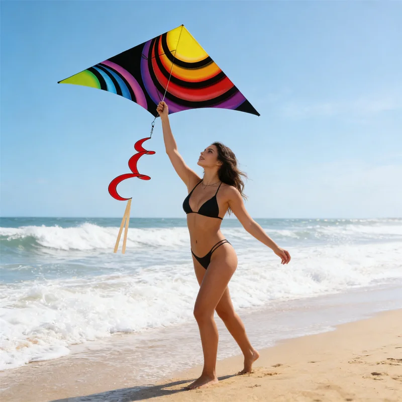 

Rainbow Kite Triangle kite professional kite nylon ripstop outdoor toy child garden flying toy brazilian flying kite windsock