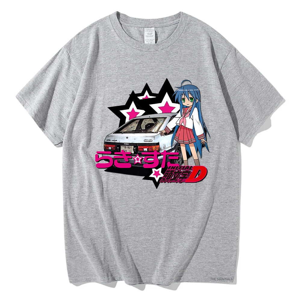 Anime Lucky Star Konata T Shirt Cartoon Men/women Aesthetic Vintage Car Tshirt Unisex Manga Print Oversize Tops Cotton Tee Shirt