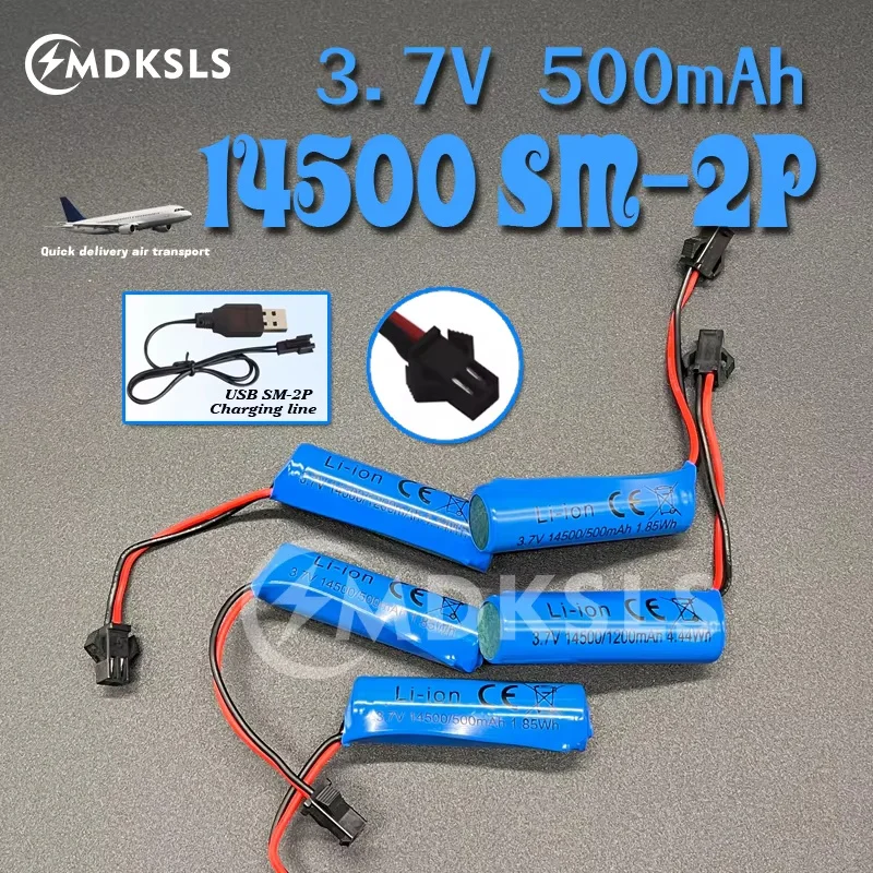 New 3.7V 500mAh 14500 SM-2P Plug rechargeable Battery and Charger For C2 D828 RC Stunt Dump Car Battery Toys Accessories RC Car