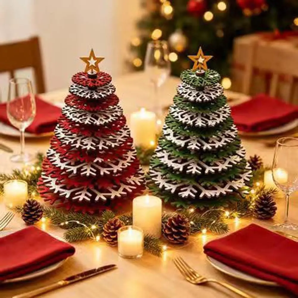 DIY Christmas Tree Ornament Creative Detachable Wooden Christmas Tree Self Installation Simple Christmas Tree Statue Gift