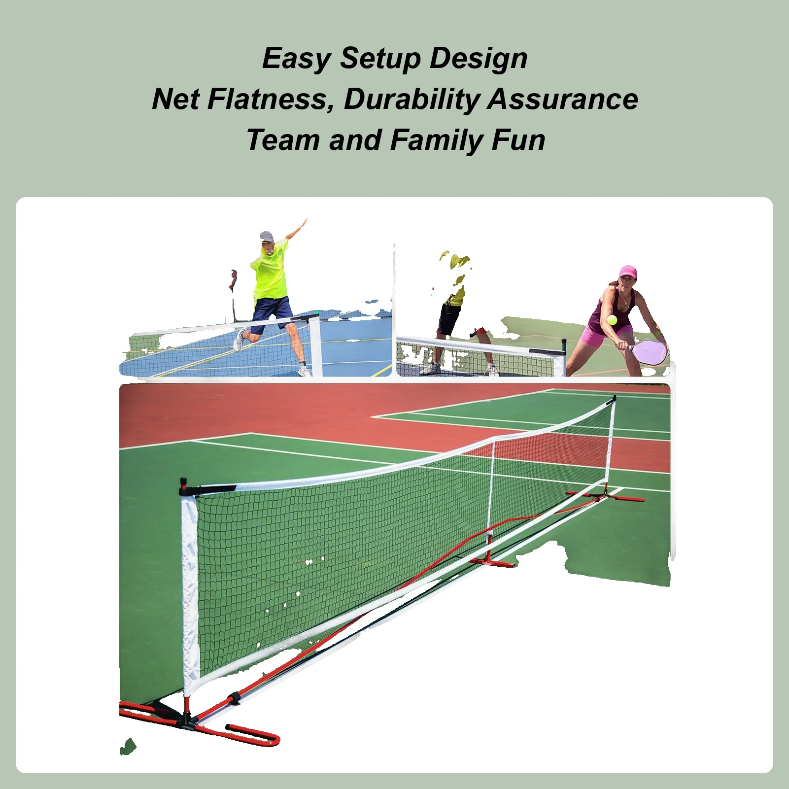 Pickleballs Net Pickle Ball Net Portable Outdoor Adjustable Height Sports Game Practice Equipment For Gym Yard Beach Outdoor