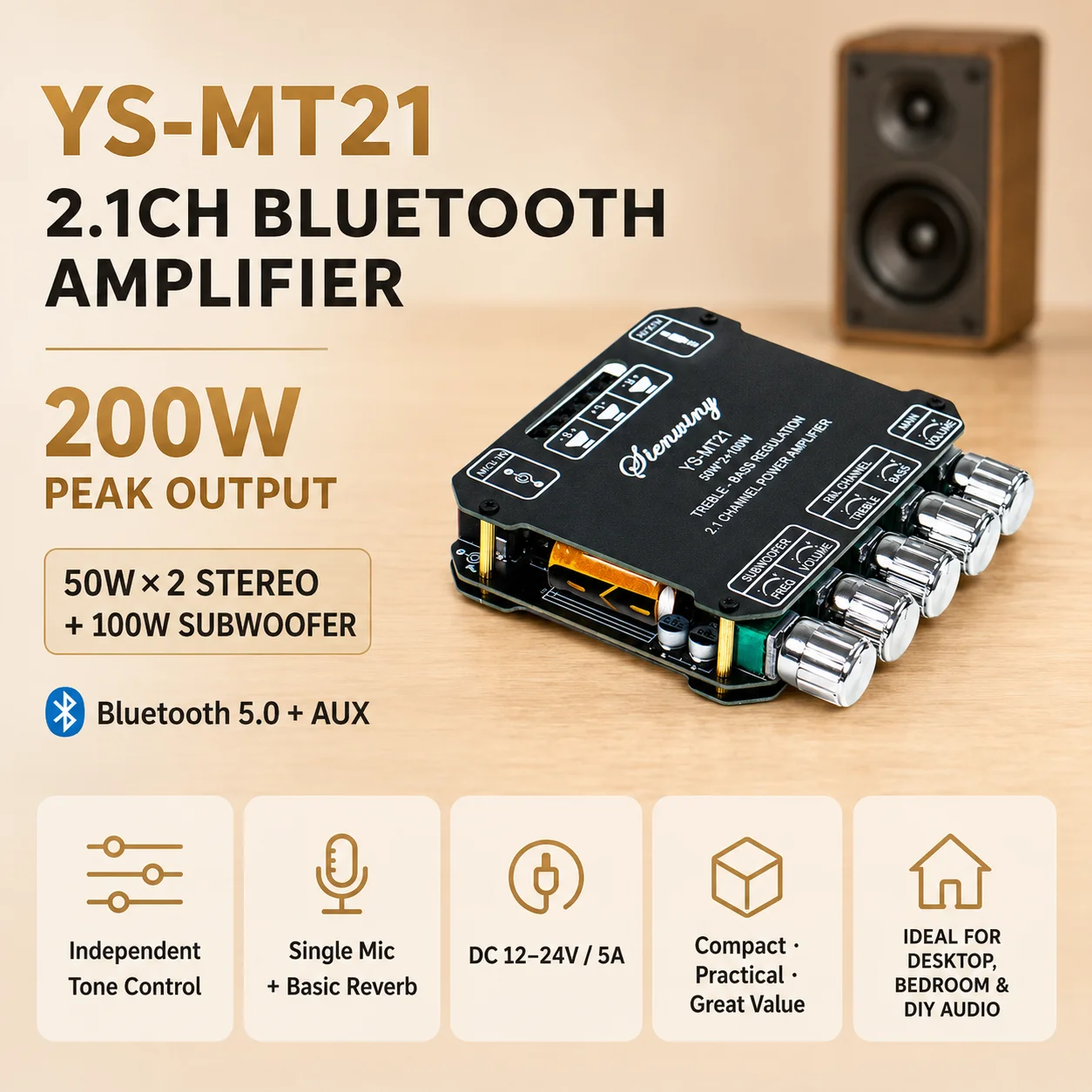 Papan Amplifier Bluetooth 5.1  - Home Cinema Bluetooth 5.1 ulasan dan harga