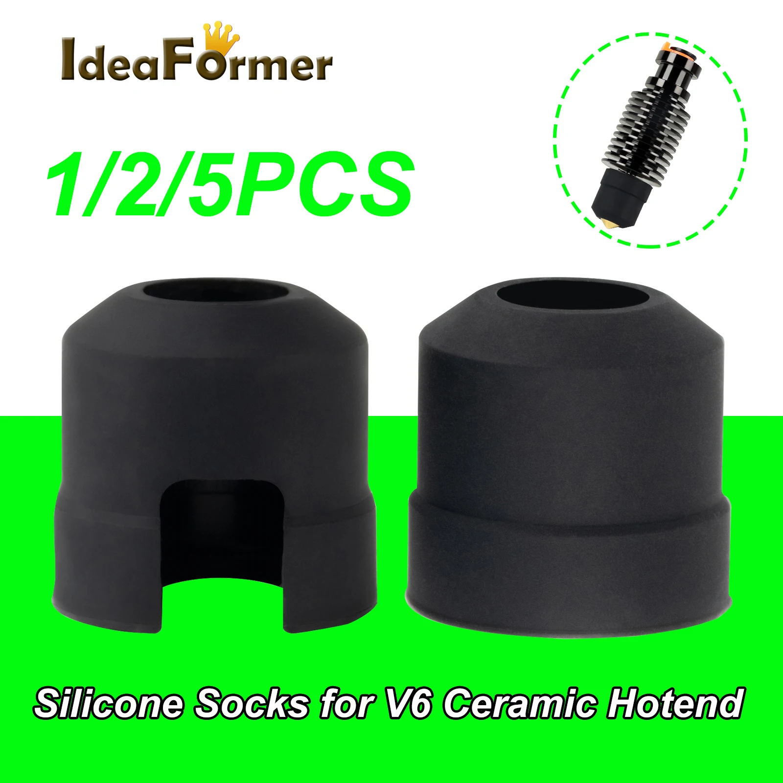 Silicone Socks for E3D V6 Hotend Ceramic Heating Core Protective Sleeve Silicone Cover Case for 3D Printer Parts V6 Hotend