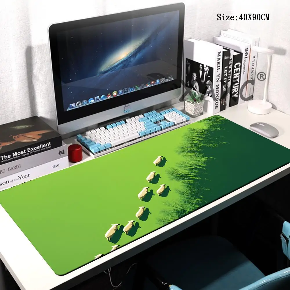 

HYBXAXC Eyes-Friendly Green Mouse Pad Cute Cartoon Desk Mat with Anti-Slip Rubber Base Kawaii Office Accessory for Girls