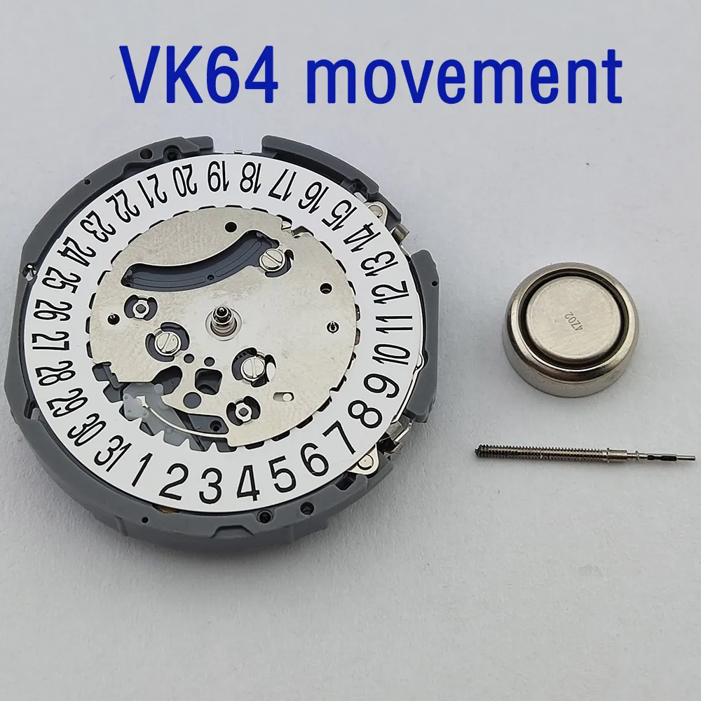 watchVK64 Movement VK64A With Battery Quartz Movement New Japan 5Hands Date At 6:00 3/9 Small Seconds Watch Movement Accessories