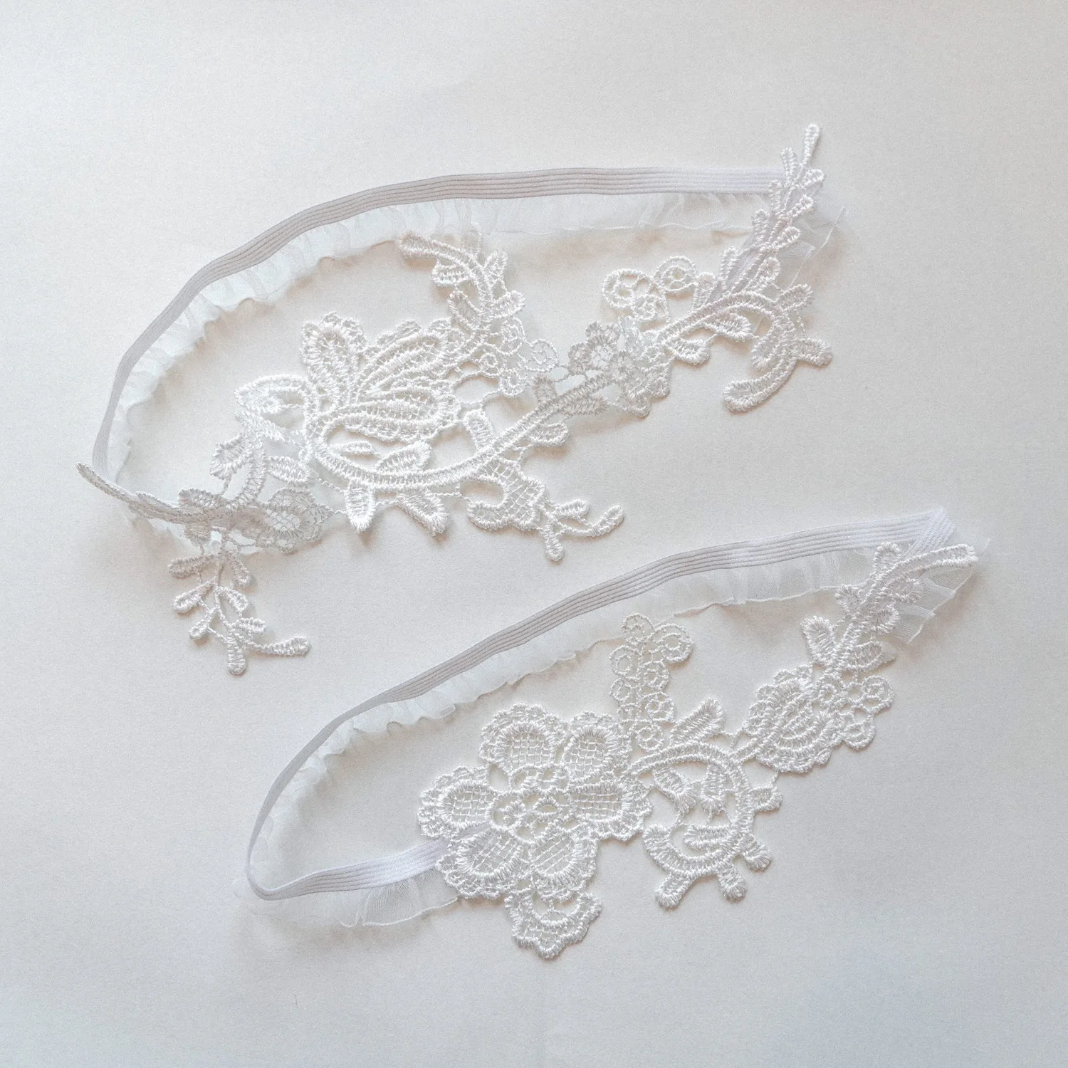 2pcs/set Fashion White Appliques  Wedding Garters Sexy Garters for Women Bride Thigh Ring Bridal Elastic Leg Hoop