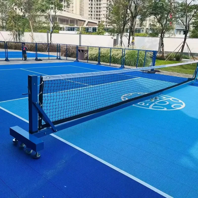 Portable Aluminum Pickleball Net System with Posts Outdoor Tennis Volleyball Badminton Court Equipment Adjustable Pole Set