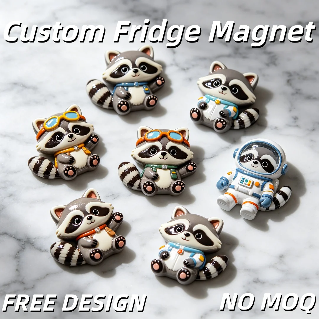 

Custom 3D Resin Fridge Magnet, No MOQ, Free Design, Cute Simulation Animal Refrigerator Sticker for Home Decor & Souvenir