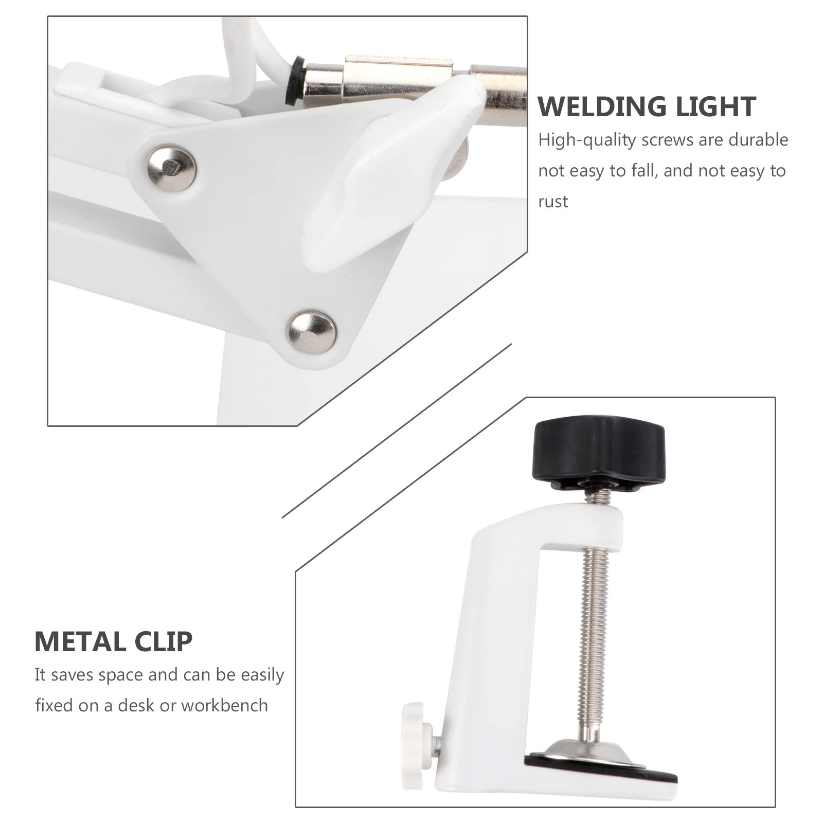 

LED Magnifier Lamp 180 Degree Adjustable USB Welding Light Table Lamp Desktop 3 Levels Color Temp 11 Brightness Settings