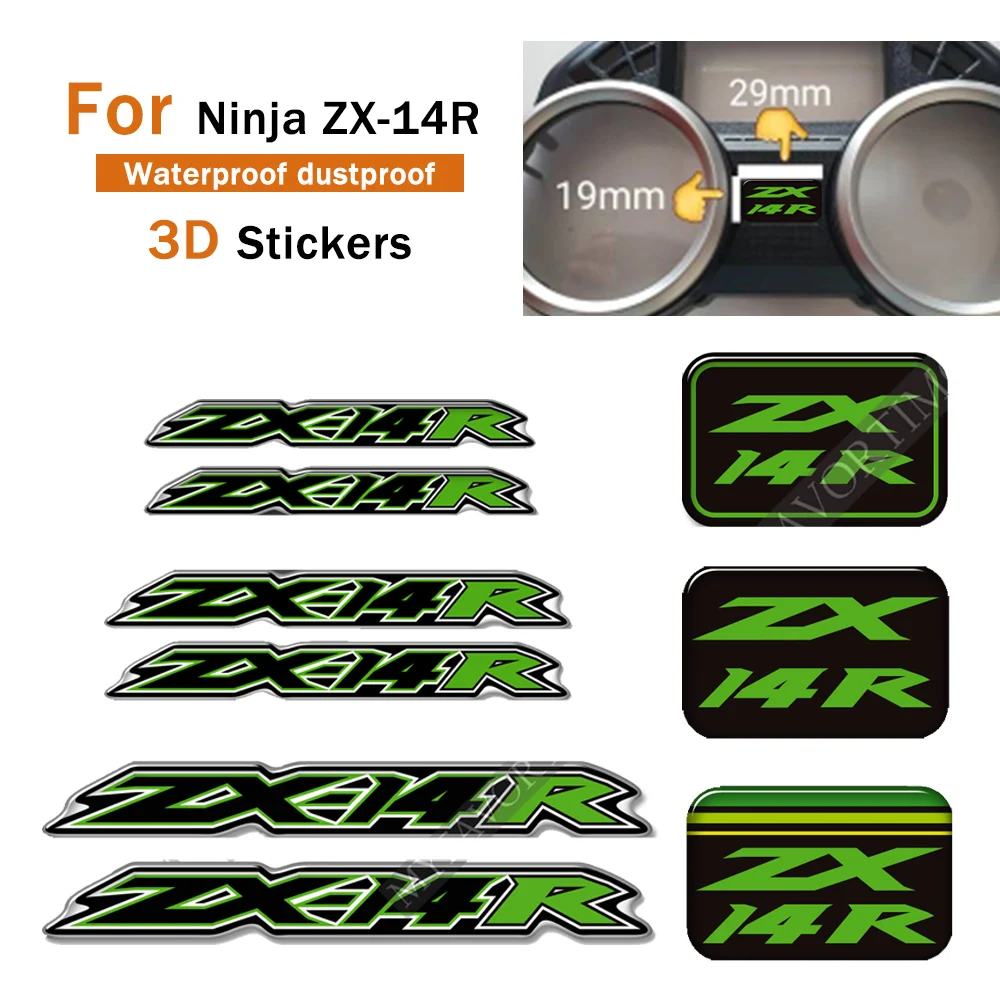 

Наклейки на мотоцикл для Kawasaki Ninja ZX-14R ZX14R ZX 14R, накладка на бак, эмблема, обтекатель, верхняя оболочка, наклейка, газовое колено