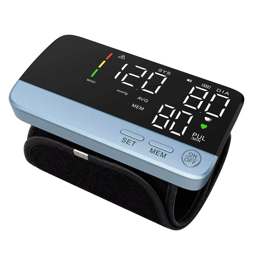 AiQUE All-in-One Oberarm-Blutdruckmessgerät 400mAh Wiederaufladbar 22-36CM Manschette Automatisches Blutdruckmessgerät mit LED-Anzeige für Zuhause