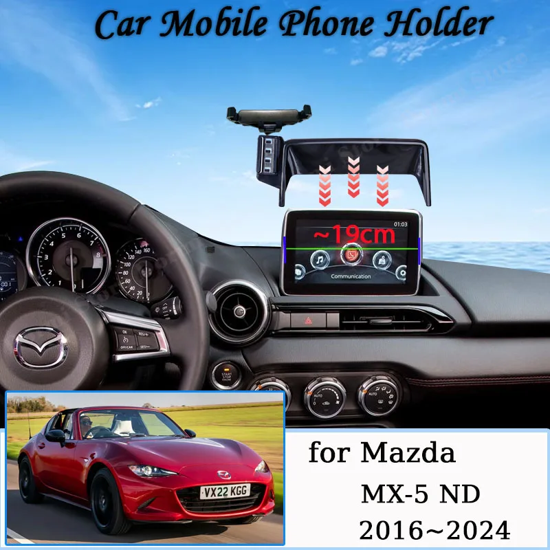 

Mobile Phone Holder for Mazda MX-5 ND MX5 Miata 2016~2024 Air Vent Clip Cell Stand Support Gravity Car Mount Auto Accessories