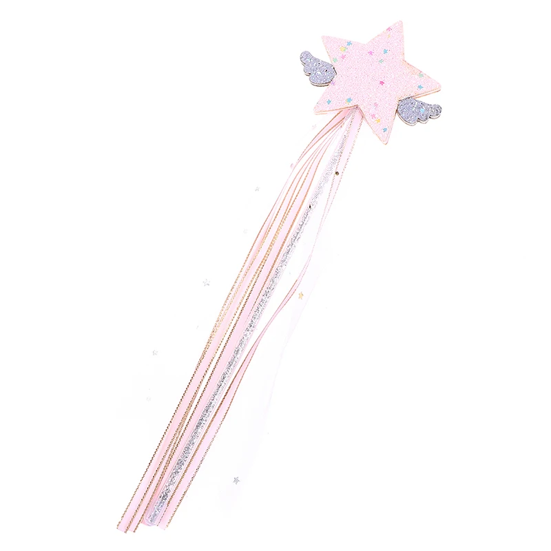 New 1pc Cute Dreamlike Five Pointed Star Fairy Wand Kids Stick Girl Birthday Gift Party Halloween Princess Cosplay Props