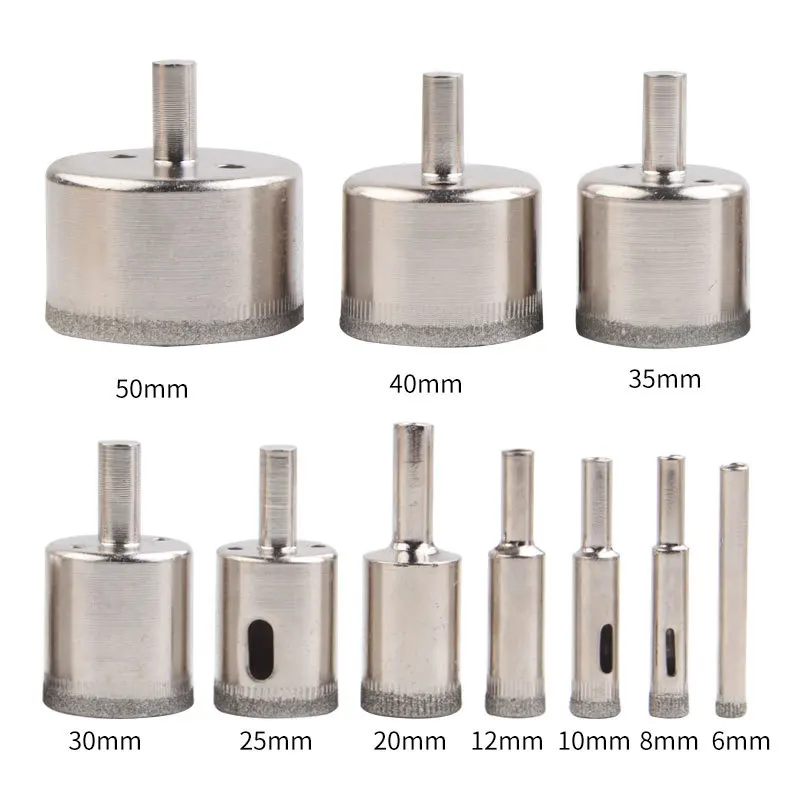 Z30 Drill Chuck Vacuum Base Sucker with 6-50mm Diamond Coated Glass Drill Bit Fit Tile Glass Hole Saw Opening Locator Hss Drill 