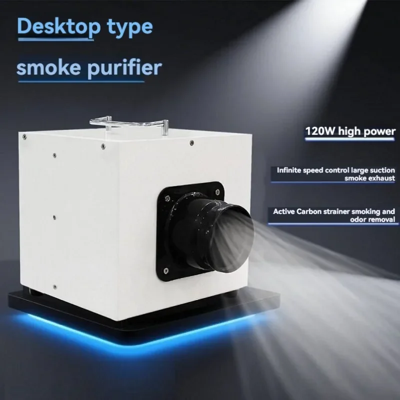 110V/220V Small Desktop Exhaust Fan Welding Smoke Purifier High Suction Dust Collector Suitable for Dental Carving and Nail Art