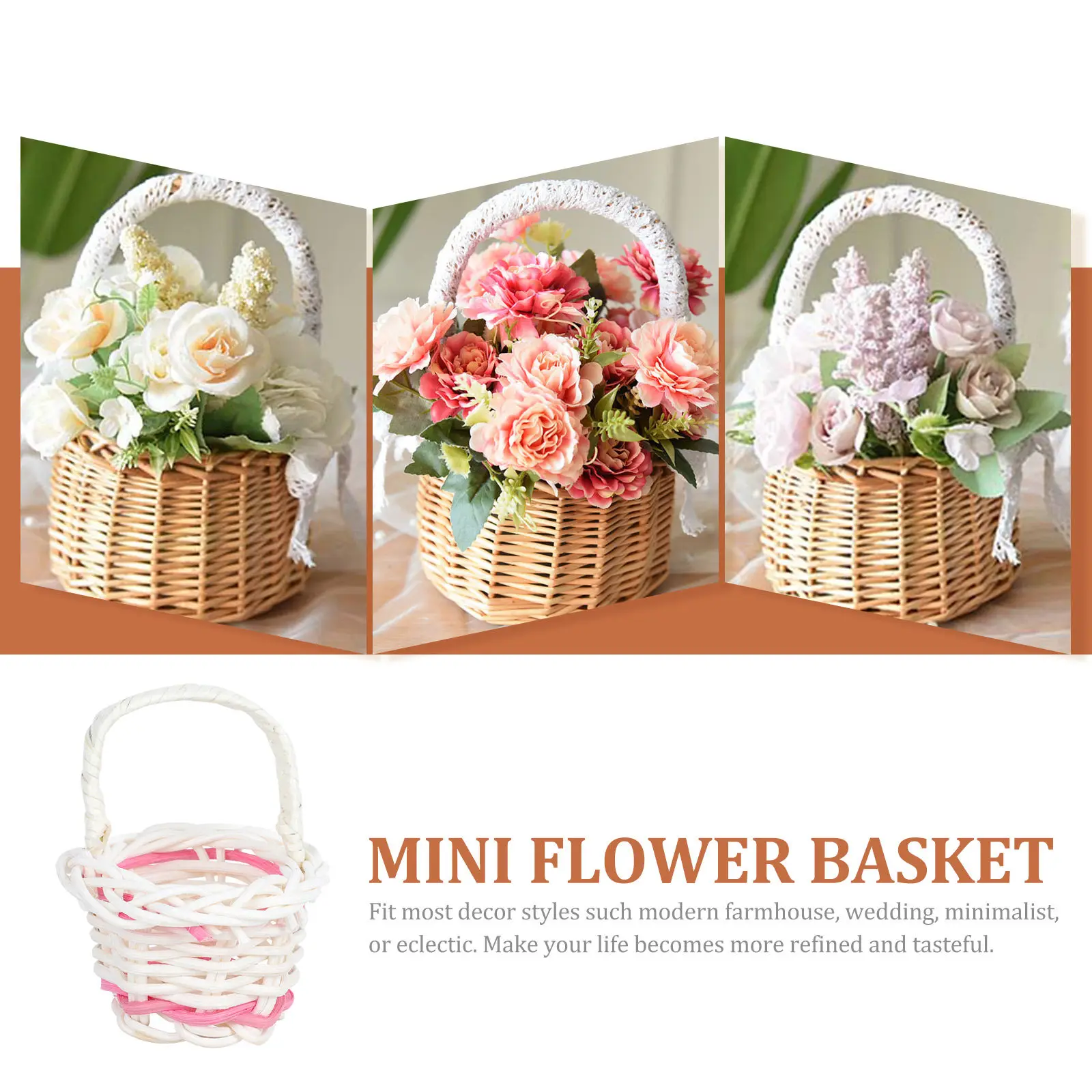 

10Pcs Storage Basket Home Decor Basket Portable Woven Design for Living Room Bedroom Office Organization Use Photography Prop