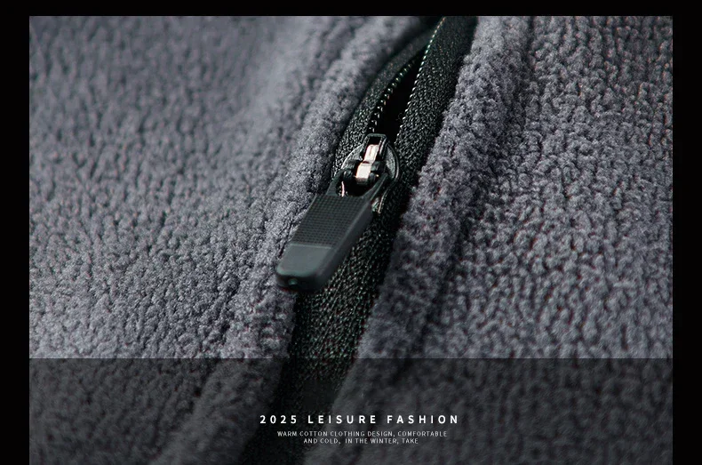 Herren-Sweatshirt aus norwegischem Polar-Fleece, Herbst-Winter-Pullover, dick, warm, mit Stehkragen, halbem Reißverschluss, lässig, langärmelig, Fleece-Oberteil – Detail 14