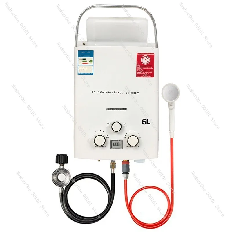 Propane LPG  Gas Tankless Water Heater 6L Outdoor Camping Instant Heating Bath With Shower Head Hot Water Heater Car Truck Tent