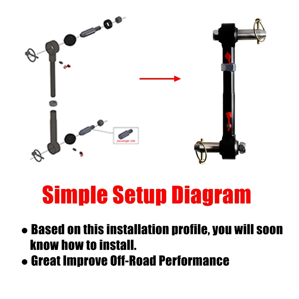 Adjustable Front Sway Bar Links Disconnect For Jeep Wrangler JK JKS 2007-2018 with 2.5\