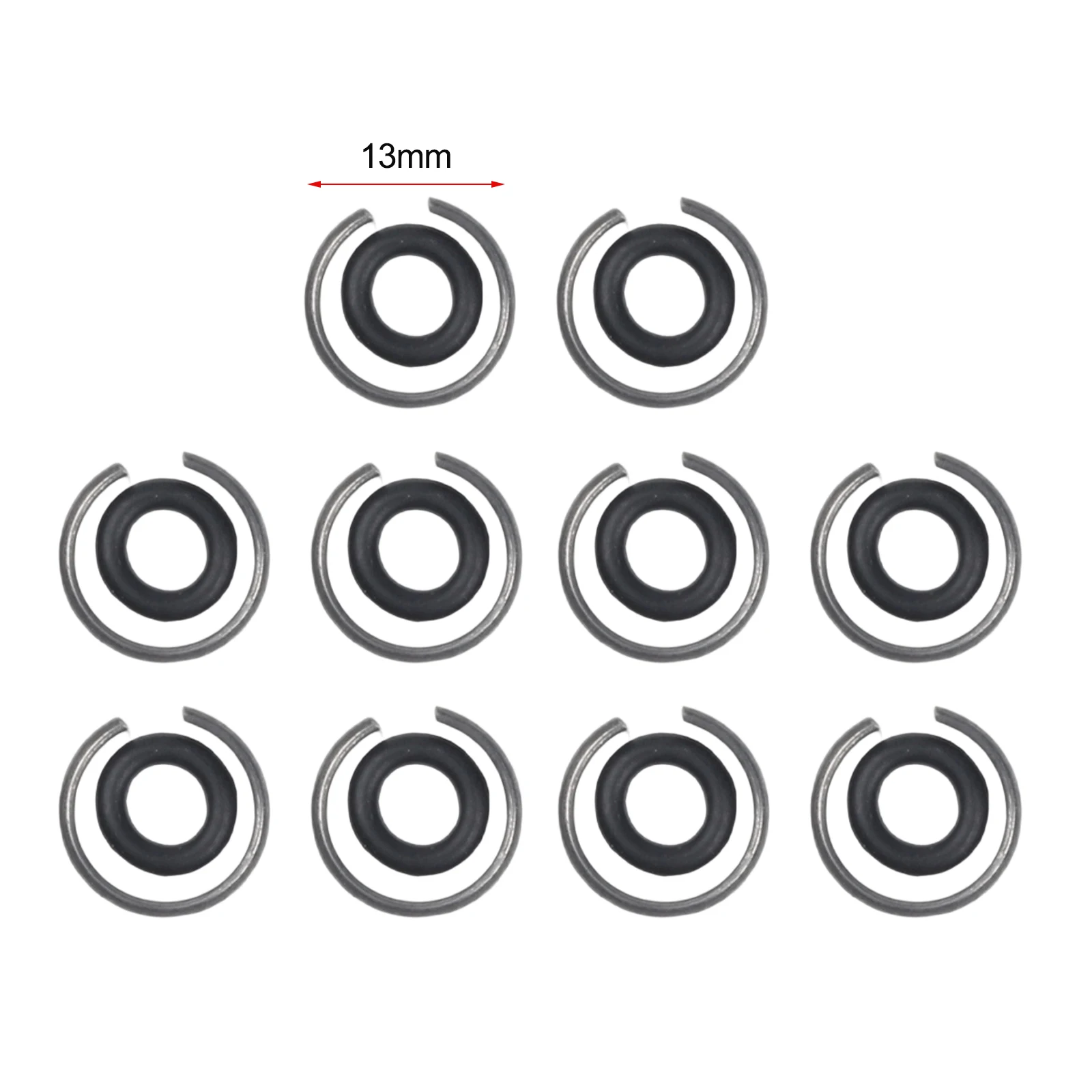 10pcs 12inch Retaining Clip Set with O Rings for Impact Wrench Sturdy Rubber and Iron for Consistent Performance