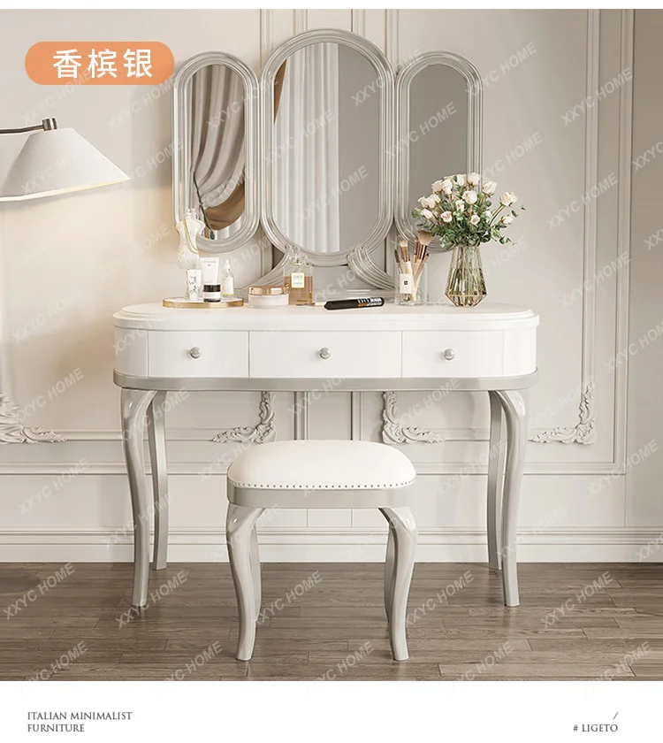 Solid wood dresser light luxury modern simple bedroom  dressing table storage integrated table