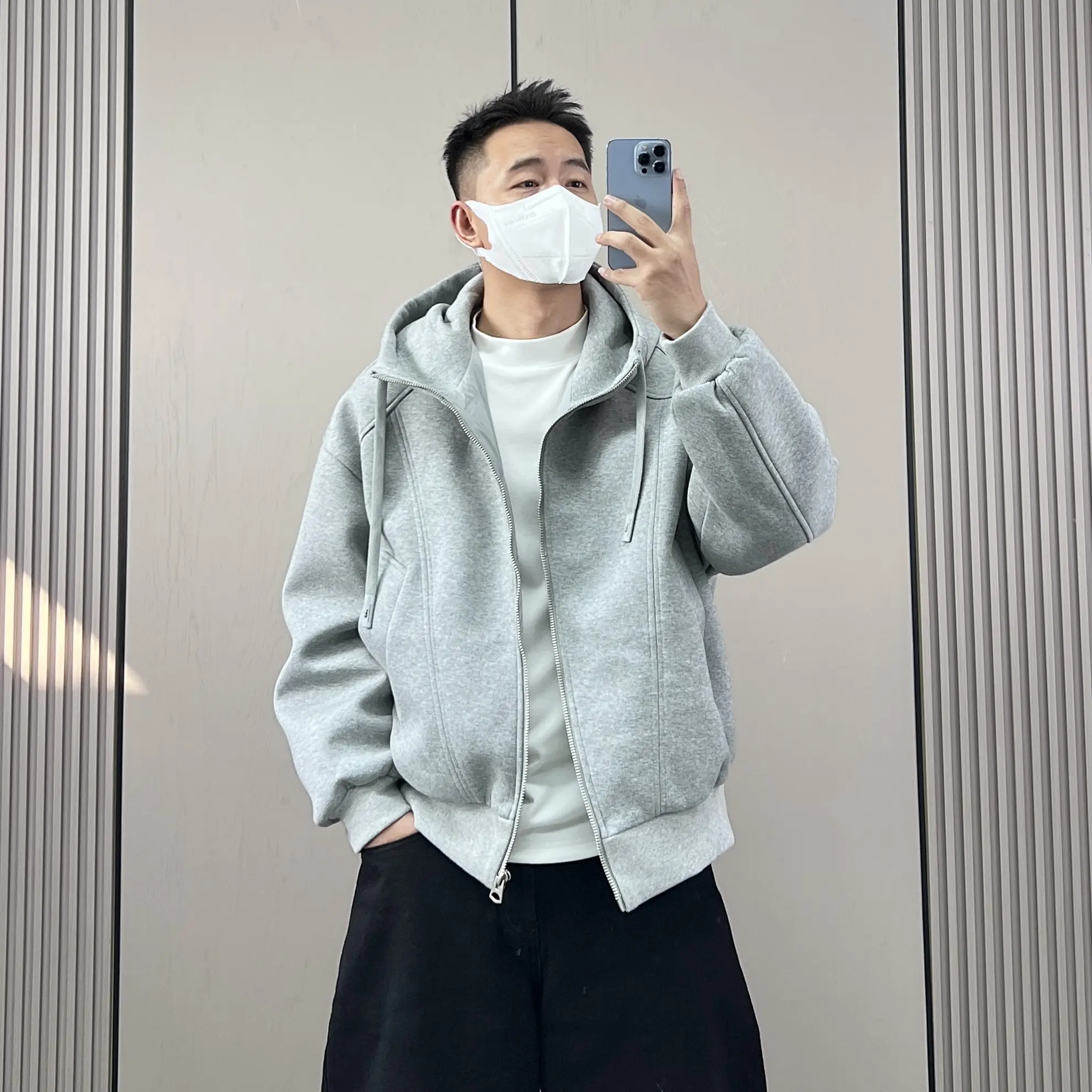 

Men's Casual Hoodie down Jaet 90 White Du down Heavyweight Loose Fit Winter Outdoor Ci Wear Zipper Closure Warmth