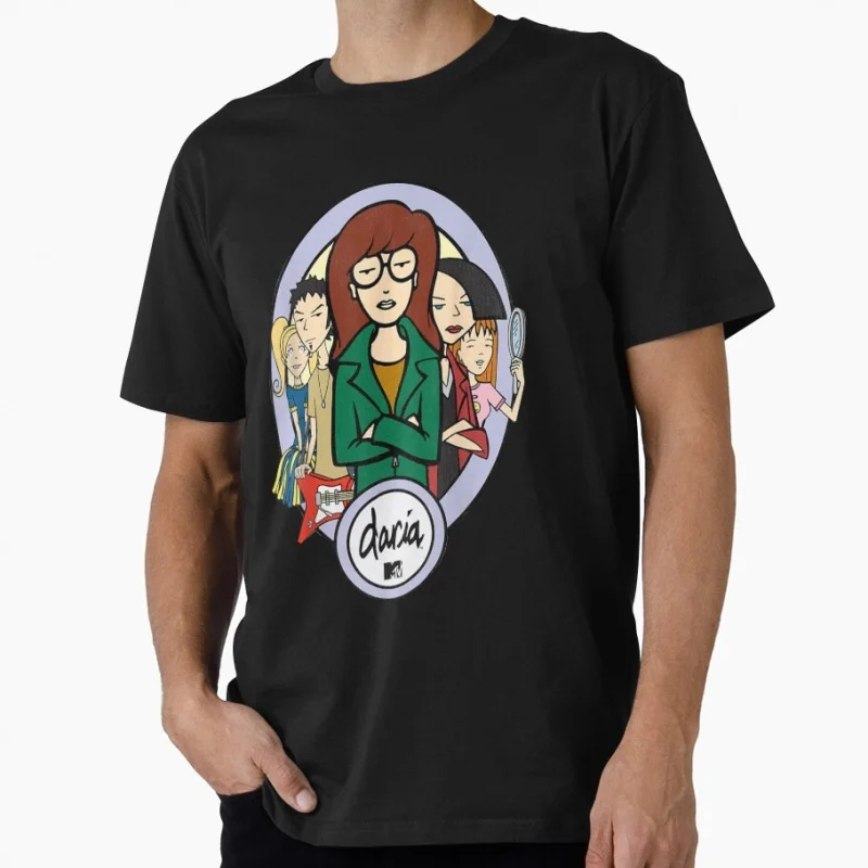 

0827 Retro Sick sad world tv Daria Gift t shirt 90s Nostalgia cartoon Graphic Clothes Large size Tops 100% cotton printed tee