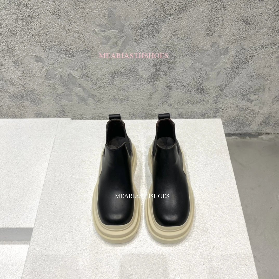 Women's Chelsea Boots Genuine Leather 2026 Autumn Winter Trend Thick-soled Women Ankle Boots All-match Short Boots Ladies