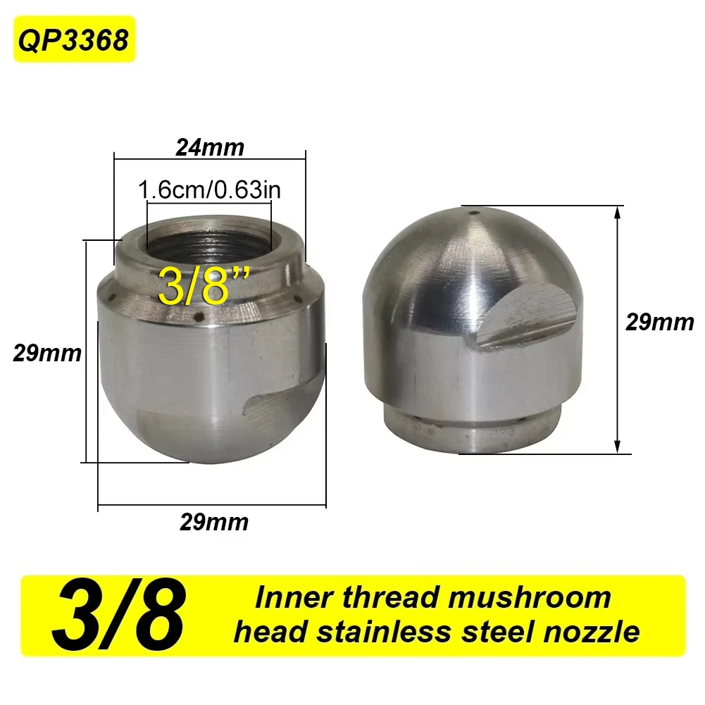 Clear the nozzle 1/2 M22 3/8 High-pressure Mine Nozzle Dredging Pipeline Dredging And Cleaning Front 1 Hole Back 6 Holes 40~50L