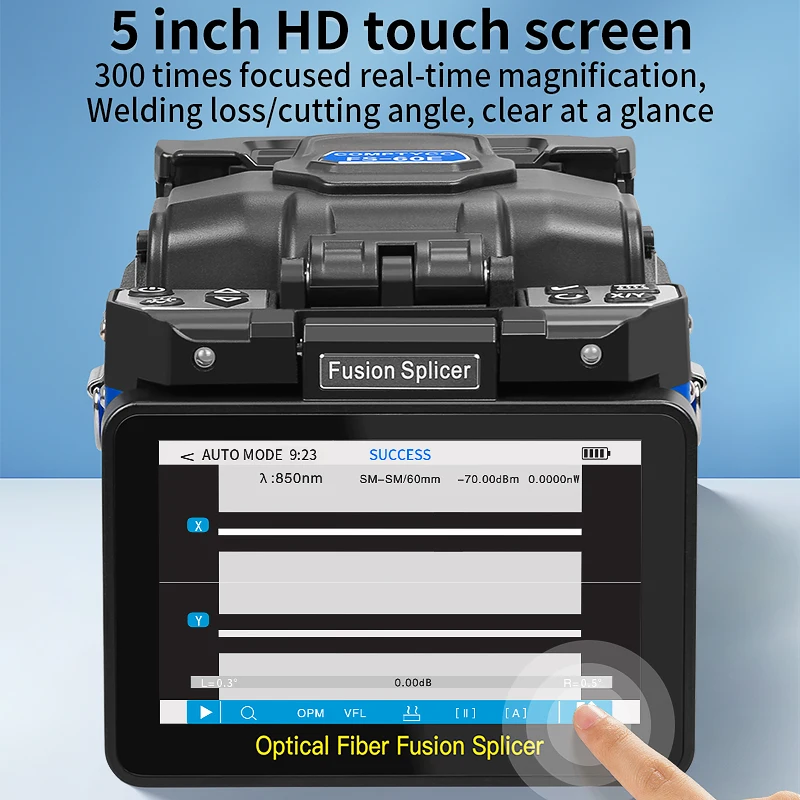 COMPTYCO FS-60E Optical Fiber Fusion Splicer 6 Motor Multilingual Touch Screen SM MM Fiber Core Hot Melt Machine With VFL OPM