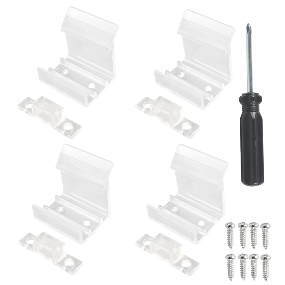 

4pcs Plastic RV Sliding Mirrored Door Latch ABS Universal Fit All Sizes of Mirror Sliding Doors Clear RV Accessories